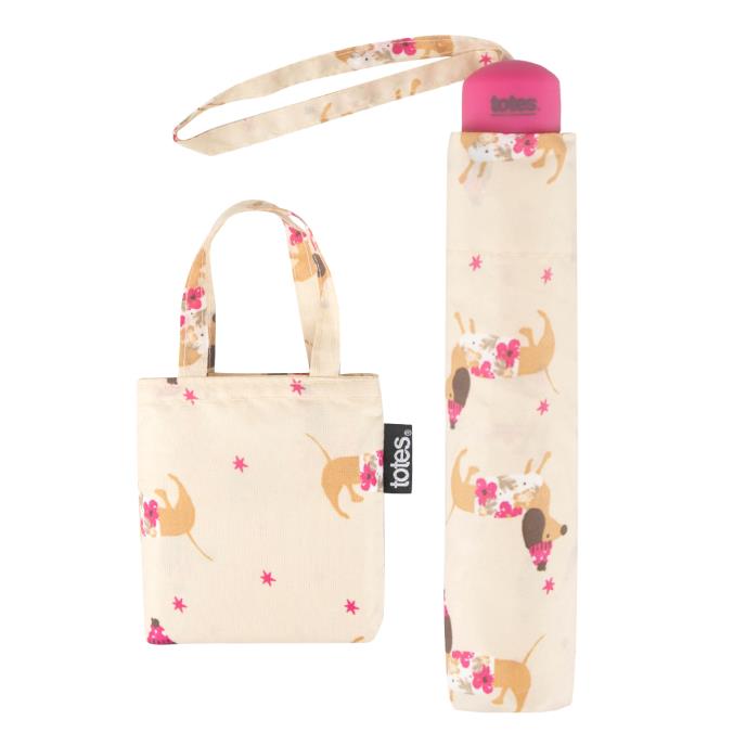 totes® Ladies Umbrella & Shopper Bag Gift Set Party Sausage